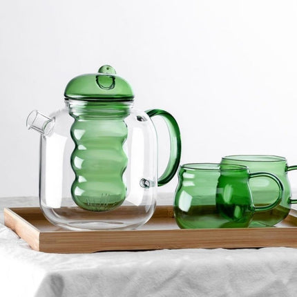 Heat Resistant Glass Teapot with Infuser, Modern Loose Leaf Teapot with Strainer