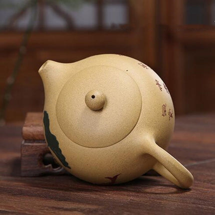 Clay Teapot, Purple Clay Teapot with Hand Painted Calligraphy – image 4