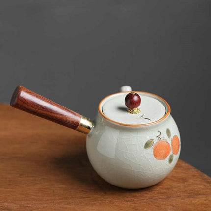 Crackle Glaze Ceramic Teapot, Small Tea Pot 8 oz