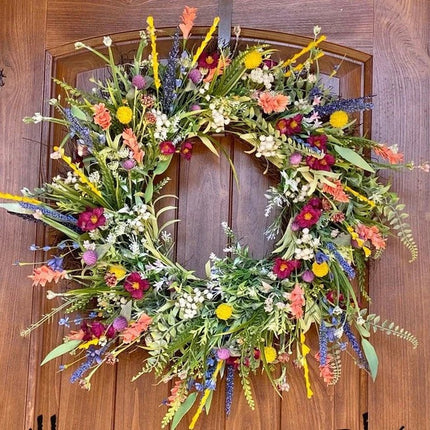 Texas Wildflower | Decorative Spring Wreath with Vibrant Silk Flowers | Ideal Front Door Decor for Seasonal Charm 0