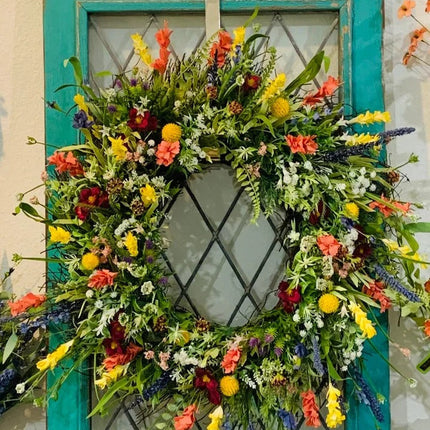 Texas Wildflower | Decorative Spring Wreath with Vibrant Silk Flowers | Ideal Front Door Decor for Seasonal Charm 1