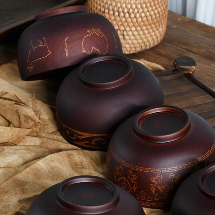 Hand Carved Wooden Bowl, Serving Bowl for Snacks