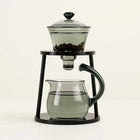 Glass Tea Set with Automatic Infuser, Magnetic Glass Teapot with Vertical Stand, Smoky Gray Tea Maker for Loose Leaf