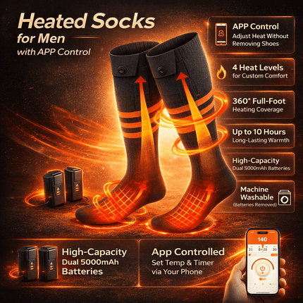 Thermal Socks | Heated Temperature Control Socks with App Control | Four Heat Levels for Ultimate Comfort 2