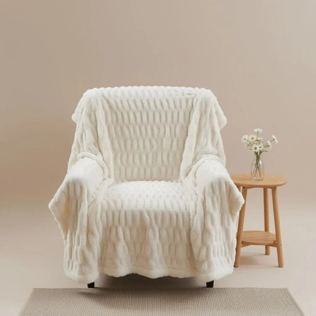 Faux Fur Throw Blanket for Sofa and Bed