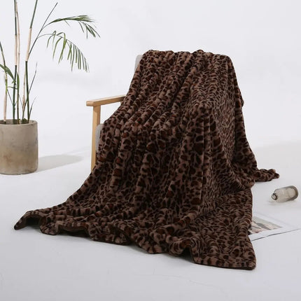 Plush Throw Blanket, Velvety Bed Blanket with Bold Pattern