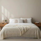 Jacquard Knit Throw Blanket, Knitted Blanket with Fringe for Bed, Couch Throw Blanket for Sofa and Lounge Chair