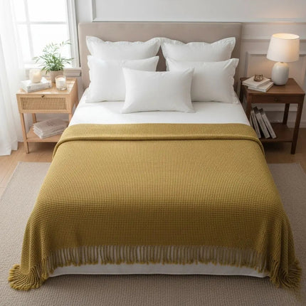 Waffle Knit Throw Blanket, Cozy Blanket for Sofa and Bed – image 5