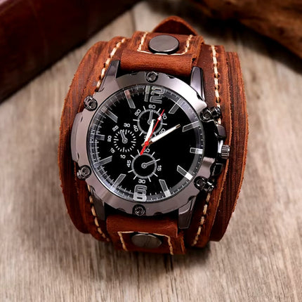 Timeless Classic | Leather Strap Watch with Luminous Hands | Durable Design for Everyday Elegance 0