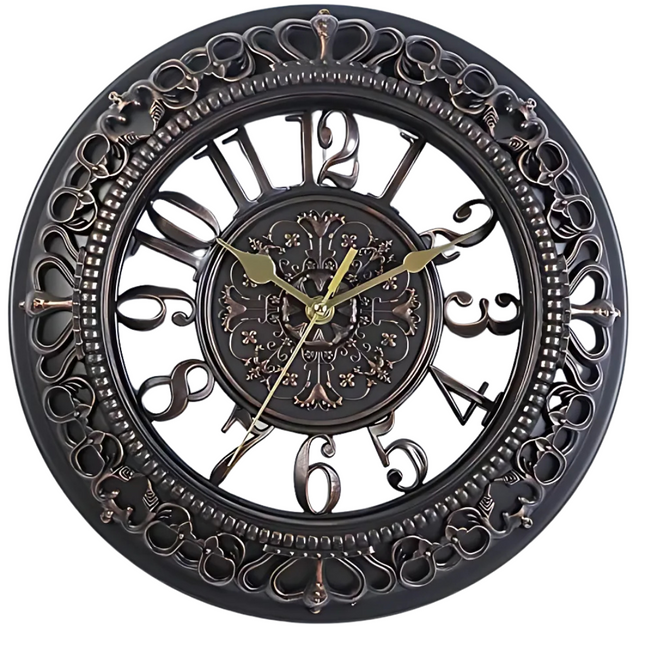 Timeless Vintage Iron Wall Clock with Silent Quartz Movement | Elegant Design for Home Decor 0