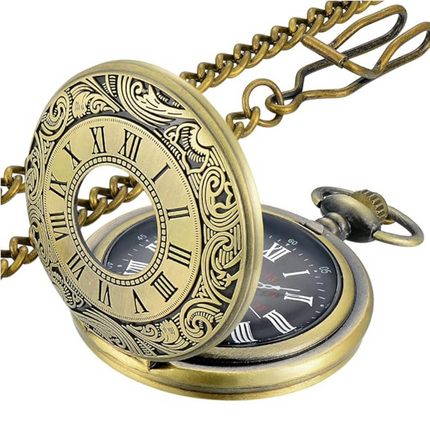 Timeless Vintage Pocket Watch | Classic Roman Numerals with Quartz Movement | Elegant Gift for Any Occasion 0