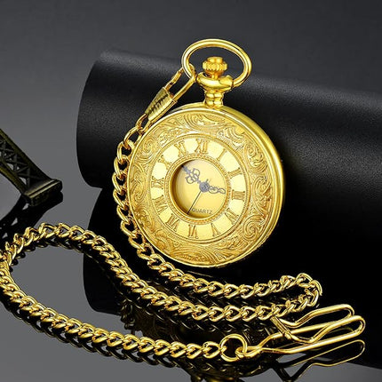Timeless Vintage Pocket Watch | Classic Roman Numerals with Quartz Movement | Elegant Gift for Any Occasion 8