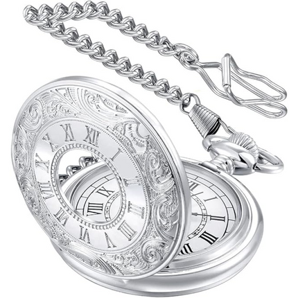 Timeless Vintage Pocket Watch | Classic Roman Numerals with Quartz Movement | Elegant Gift for Any Occasion 9