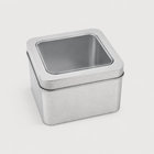 Food Storage Container with Window Lid, Airtight Container for Snacks and Tea, Metal Tin Box for Kitchen Storage
