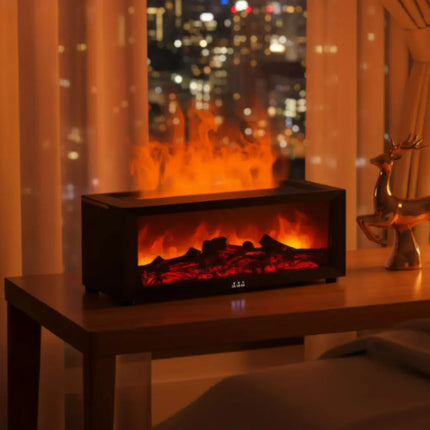 Tabletop Electric Fireplace with Remote, Decorative Fake Fireplace with No Heat