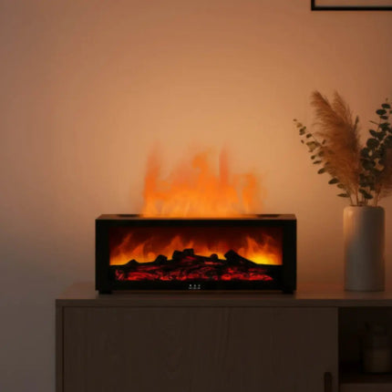 Tabletop Electric Fireplace with Remote, Living Room Decor