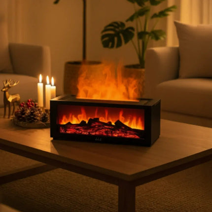 Tabletop Electric Fireplace with Remote, Decorative Fake Fireplace with No Heat, Living Room Decor, Home Decor