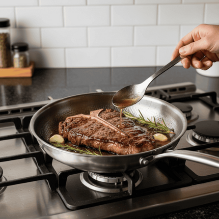 Titanium Collection | Stainless Steel Frying Pan with Even Heat Distribution | Versatile Cooking for All Stovetops 0