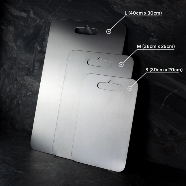 Titanium Kitchen Essentials | 100% Medical Titanium Cutting Board with Antibacterial Surface | Durable and Hygienic for Safe Food Preparation 0