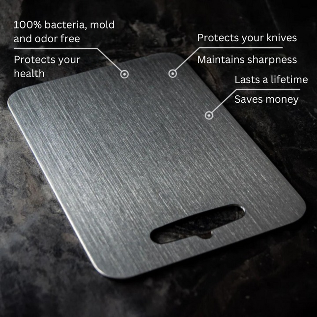 Titanium Kitchen Essentials | 100% Medical Titanium Cutting Board with Antibacterial Surface | Durable and Hygienic for Safe Food Preparation 1