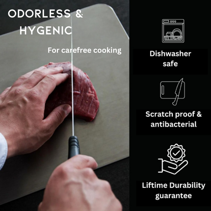 Titanium Kitchen Essentials | 100% Medical Titanium Cutting Board with Antibacterial Surface | Durable and Hygienic for Safe Food Preparation 3