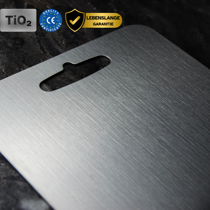 Titanium Kitchen Essentials | 100% Medical Titanium Cutting Board with Antibacterial Surface | Durable and Hygienic for Safe Food Preparation 7