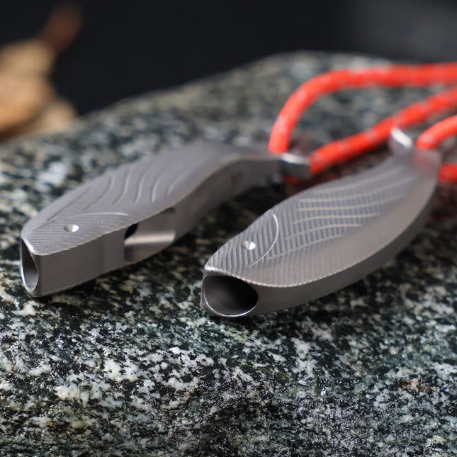 Titanium Survival Whistle | Fish-Shaped Design with High-Frequency Sound | Lightweight and Portable for Outdoor Safety 1