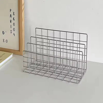 Desk Organizer Metal Wire, Desktop File Organizer with Multi Tier Slots
