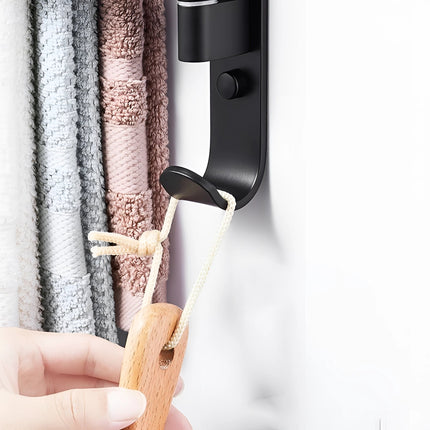 Towelix | Wall-Mounted Black Towel Rack with 5 Swivel Arms | Space-Saving Organizer for Stylish Bathrooms 2