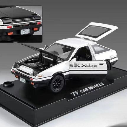 1:28 Initial D AE86 Diecast Toy Car with Sound & Light Features | Alloy Model for Kids' Motor Skills Development