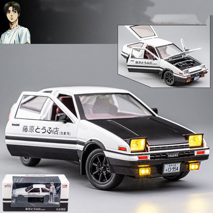 1:28 Initial D AE86 Diecast Toy Car with Sound & Light Features | Alloy Model for Kids' Motor Skills Development