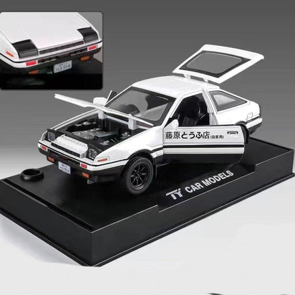1:28 Initial D AE86 Diecast Toy Car with Sound & Light Features | Alloy Model for Kids' Motor Skills Development
