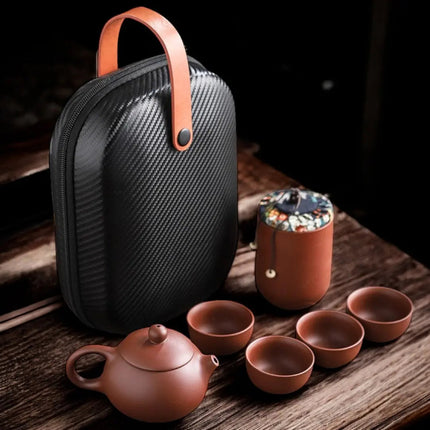 Travel Tea Set with Case, Portable Clay Tea Set for Travel and Gifting – image 7