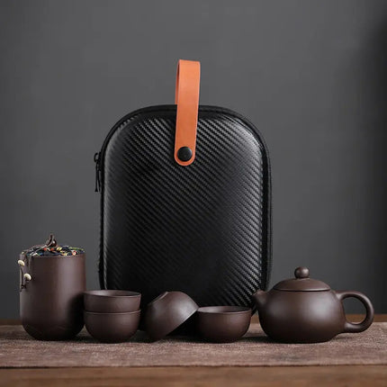 Travel Tea Set with Case, Portable Clay Tea Set for Travel and Gifting – image 5