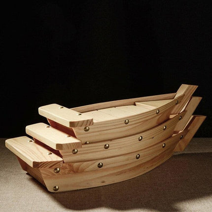 Traditional Japanese Wooden Sushi Boat with Eco-Friendly Timber | Available in 3 Sizes for Authentic Dining Experience 3
