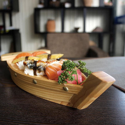 Traditional Japanese Wooden Sushi Boat with Eco-Friendly Timber | Available in 3 Sizes for Authentic Dining Experience 4