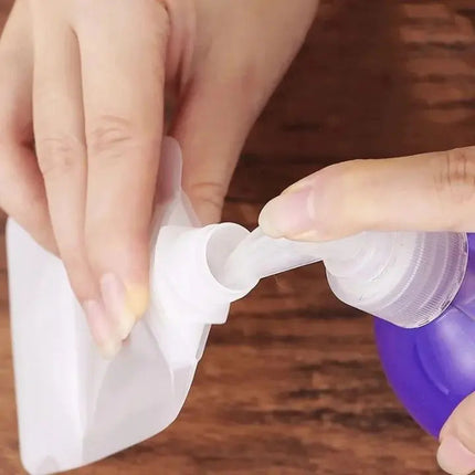 Travel Pouches for Toiletries, 10 Pack Refillable Squeeze Pouch for Shampoo and Lotion