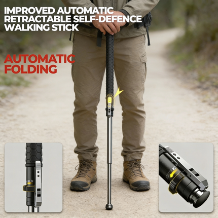 TrailBlazer | Automatic Hiking Stick with LED Light & Anti-Slip Grip | Lightweight Walking Stick for Outdoor Safety 2