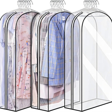 Transparent Garment Covers | Waterproof PEVA Storage Bags with Side Zippers | Organize Suits and Dresses 1