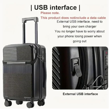 TravelMate | Hard Shell Carry-On with USB Ports & Cup Holder | TSA-Approved for Secure Travel 4