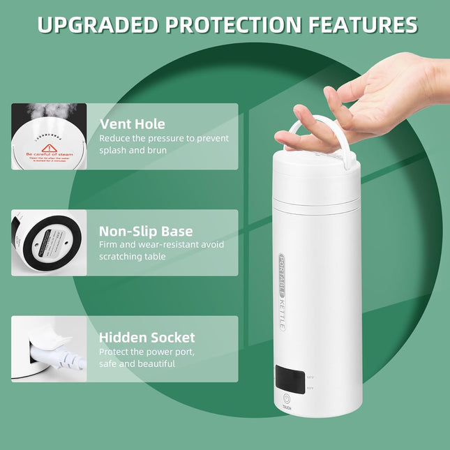 TravelMate | Portable Electric Kettle with Intelligent Temperature Control | Compact 1L Water Boiler for Hot Beverages 1