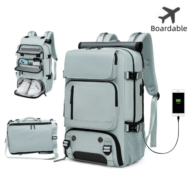 TravelMax | Waterproof Travel Backpack with USB Port & Shoe Compartment | Organized Design for Stress-Free Travel 1