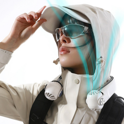 Travel Breeze | Portable Neck Fan with Dual Cooling Heads | Lightweight Design for Ultimate Comfort 7