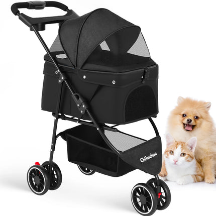 Travel Buddy | Pet Stroller for Small Dogs & Cats with Water-Resistant Fabric | Lightweight & Foldable Design for Easy Travel 3
