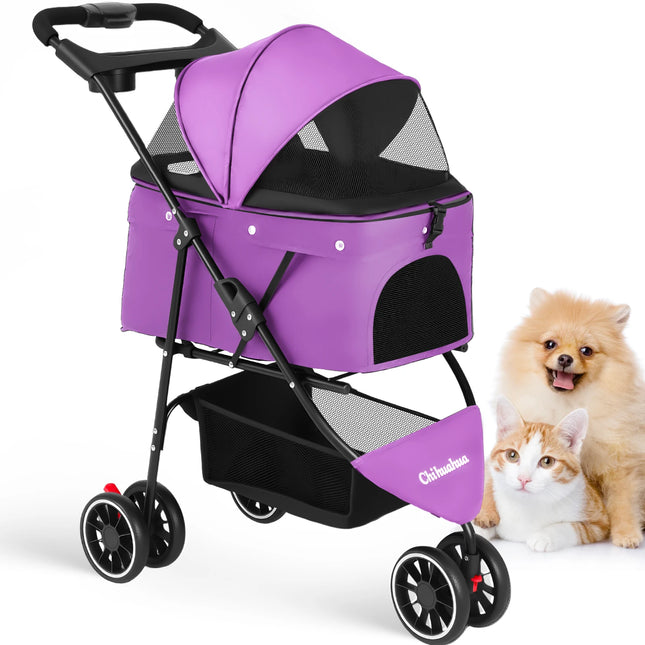 Travel Buddy | Pet Stroller for Small Dogs & Cats with Water-Resistant Fabric | Lightweight & Foldable Design for Easy Travel 8