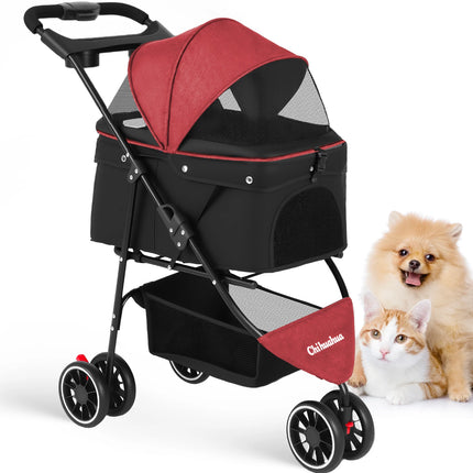 Travel Buddy | Pet Stroller for Small Dogs & Cats with Water-Resistant Fabric | Lightweight & Foldable Design for Easy Travel 9