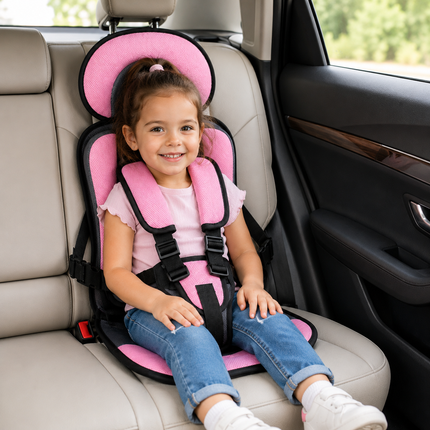 Travel Buddy | Portable Booster Car Seat with 5-Point Harness | Foldable Design for Easy Transport 10