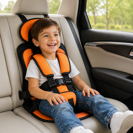 Travel Buddy | Portable Booster Car Seat with 5-Point Harness | Foldable Design for Easy Transport 11