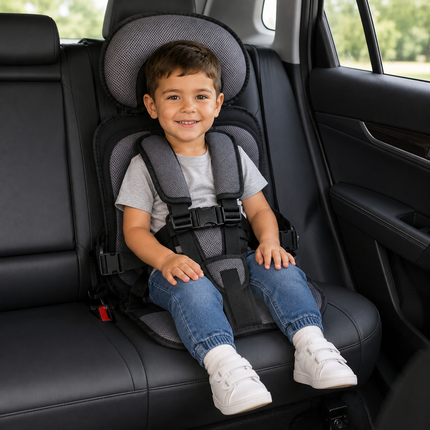 Travel Buddy | Portable Booster Car Seat with 5-Point Harness | Foldable Design for Easy Transport 14