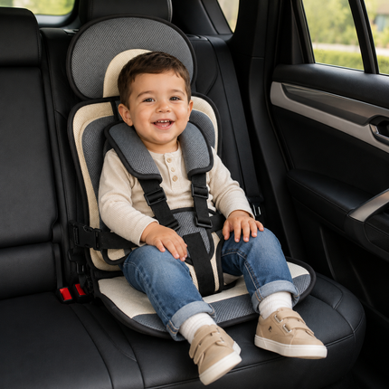 Travel Buddy | Portable Booster Car Seat with 5-Point Harness | Foldable Design for Easy Transport 19
